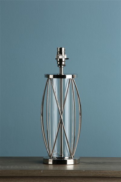 (image for) Laura Ashley Beckworth Small Table Lamp Polished Nickel Glass Base Only